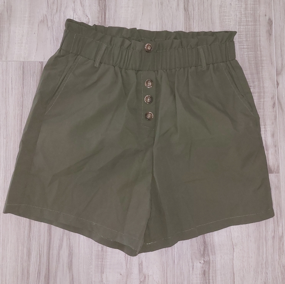 High Waist Olive Shorts
